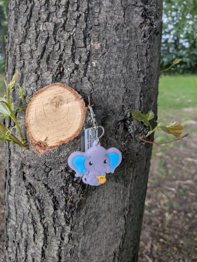 A small toy left in plain sight — anyone walking by could be the one to pick it up.